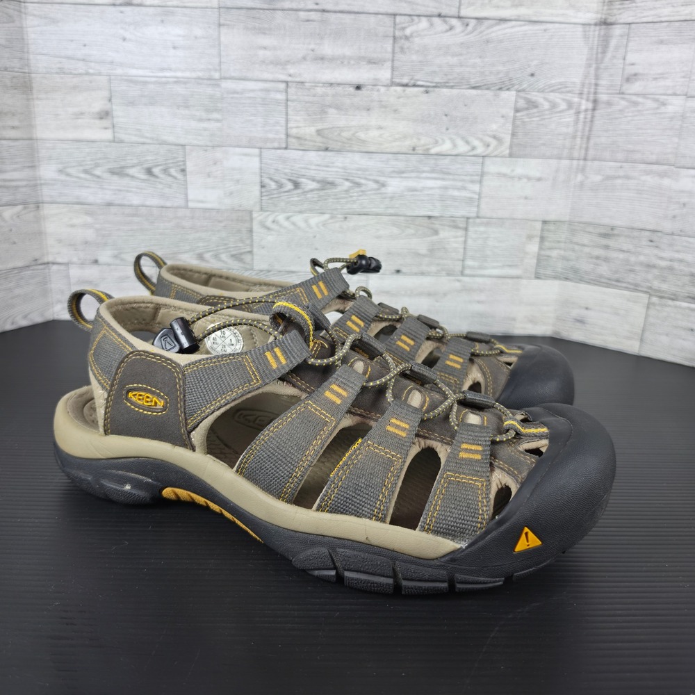 Keen Newport H2 Mens Grey Yellow Waterproof Hiking Sandals Size 10 1008399